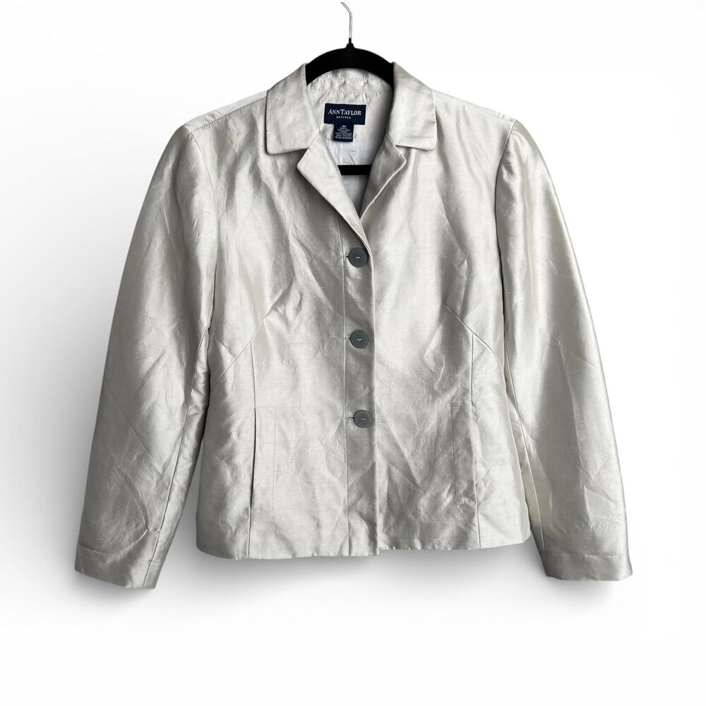 Vintage Ann Taylor Petites Silk Blazer Jacket